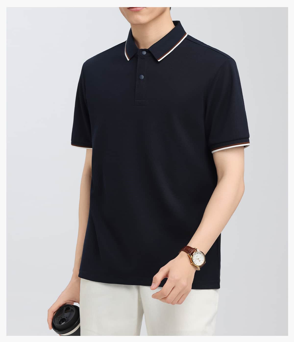 #S8903 Lyocell 40s 220GSM Contrast Collar Polo Shirt 24