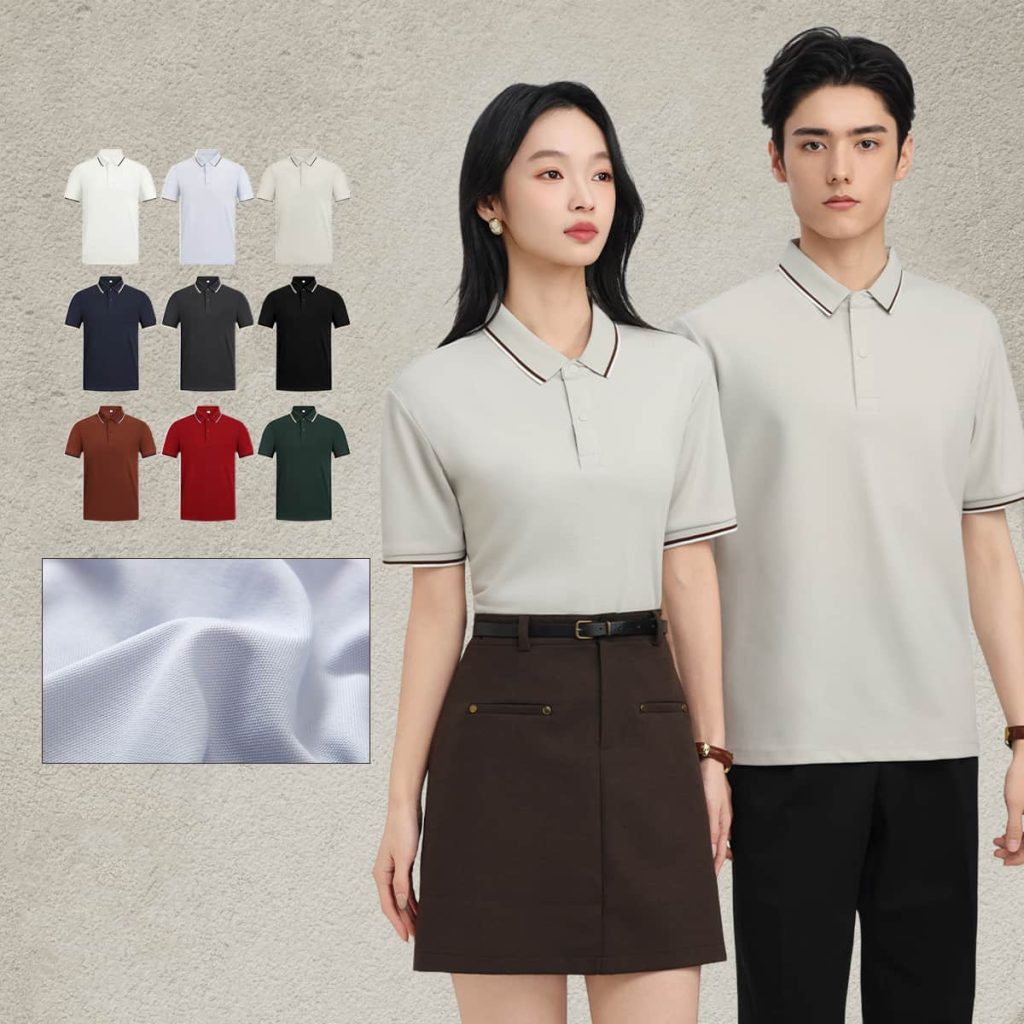 #S8903 Lyocell 40s 220GSM Contrast Collar Polo Shirt
