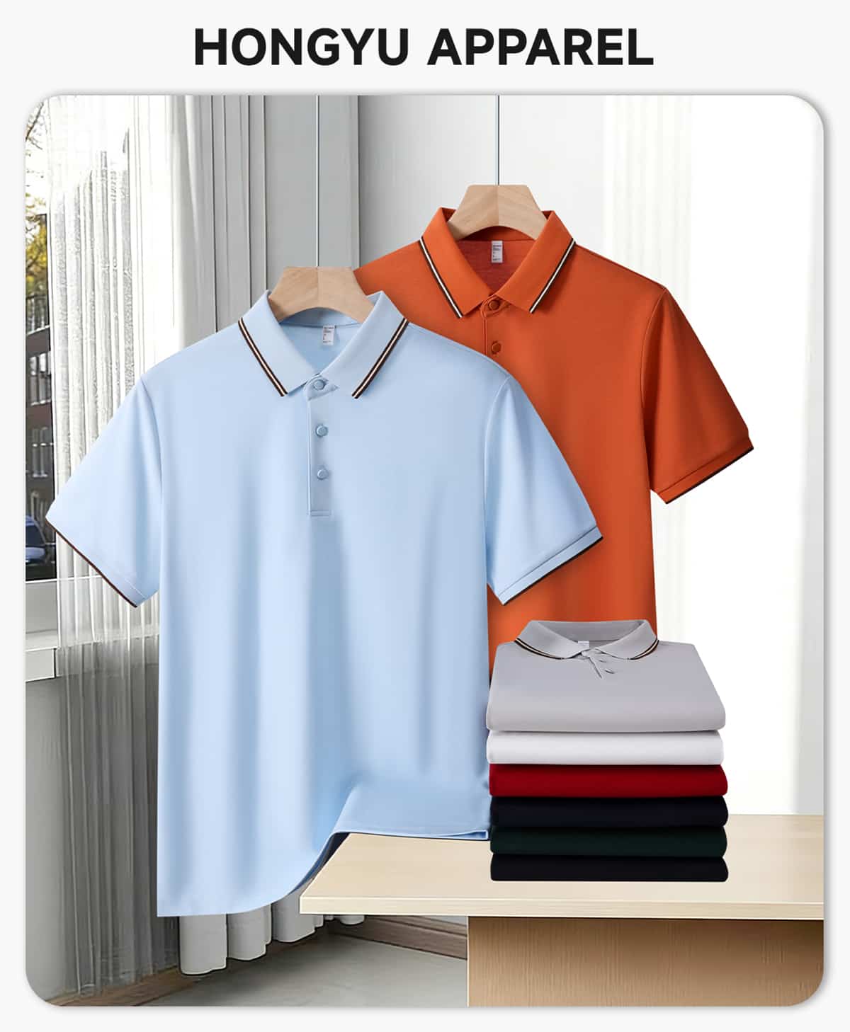 #S9699 Modal Cotton 200G Contrast Collar Golf Shirt 4