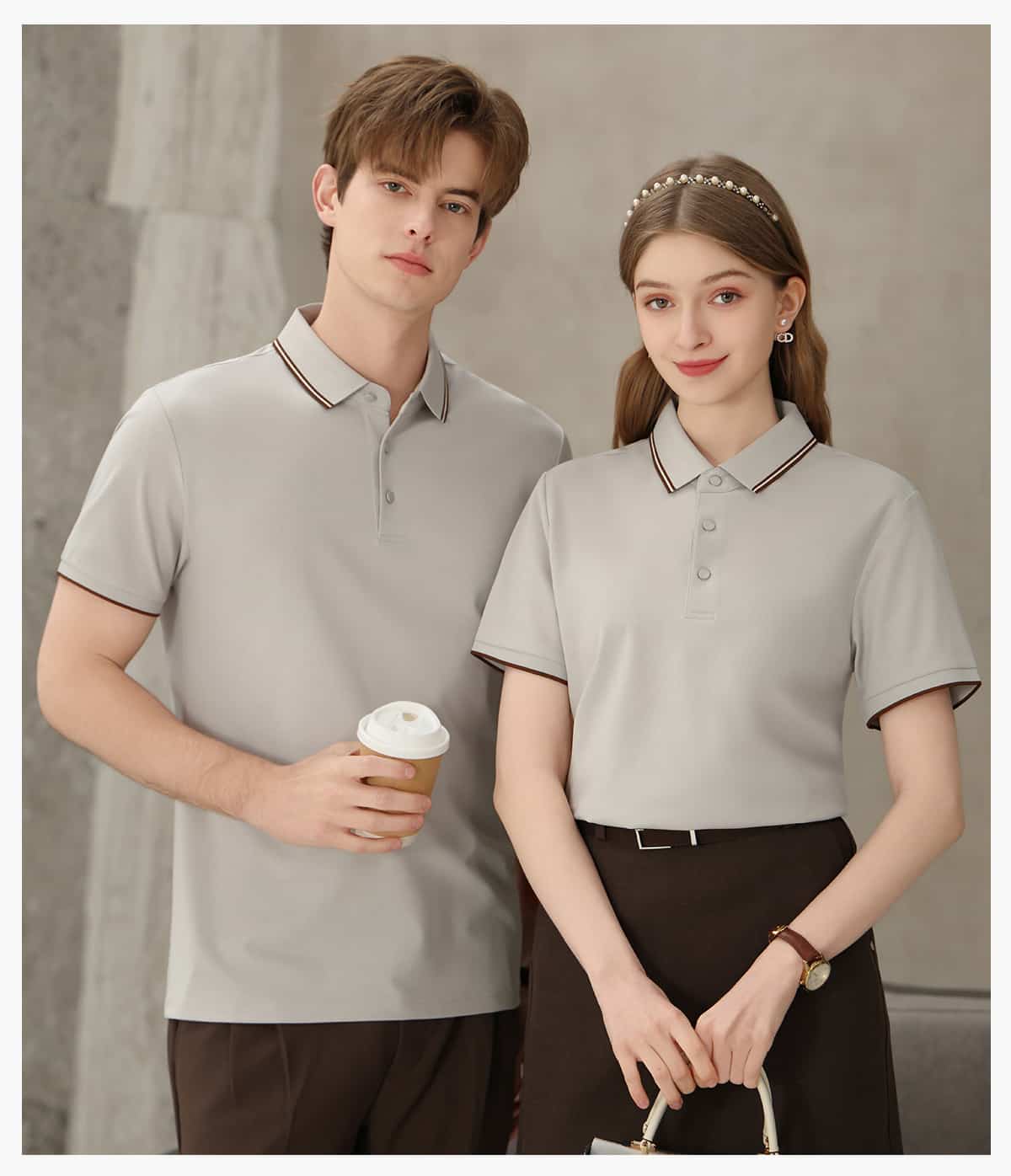 #S9699 Modal Cotton 200G Contrast Collar Golf Shirt 22