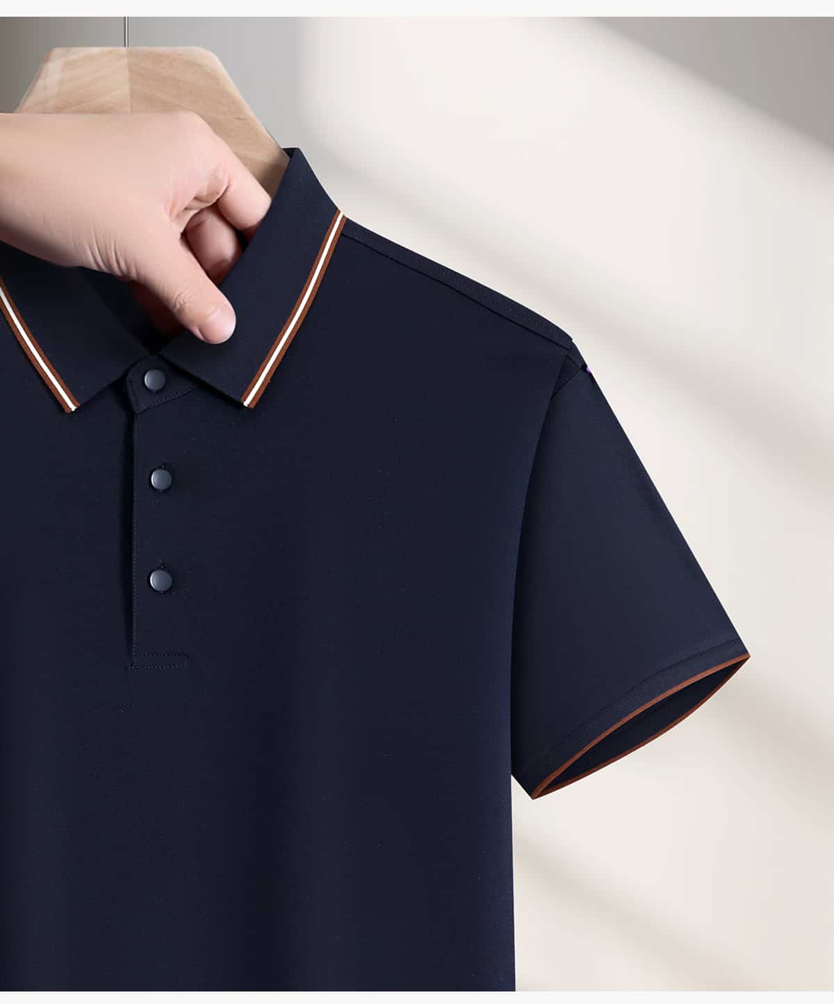 #S9699 Modal Cotton 200G Contrast Collar Golf Shirt 28