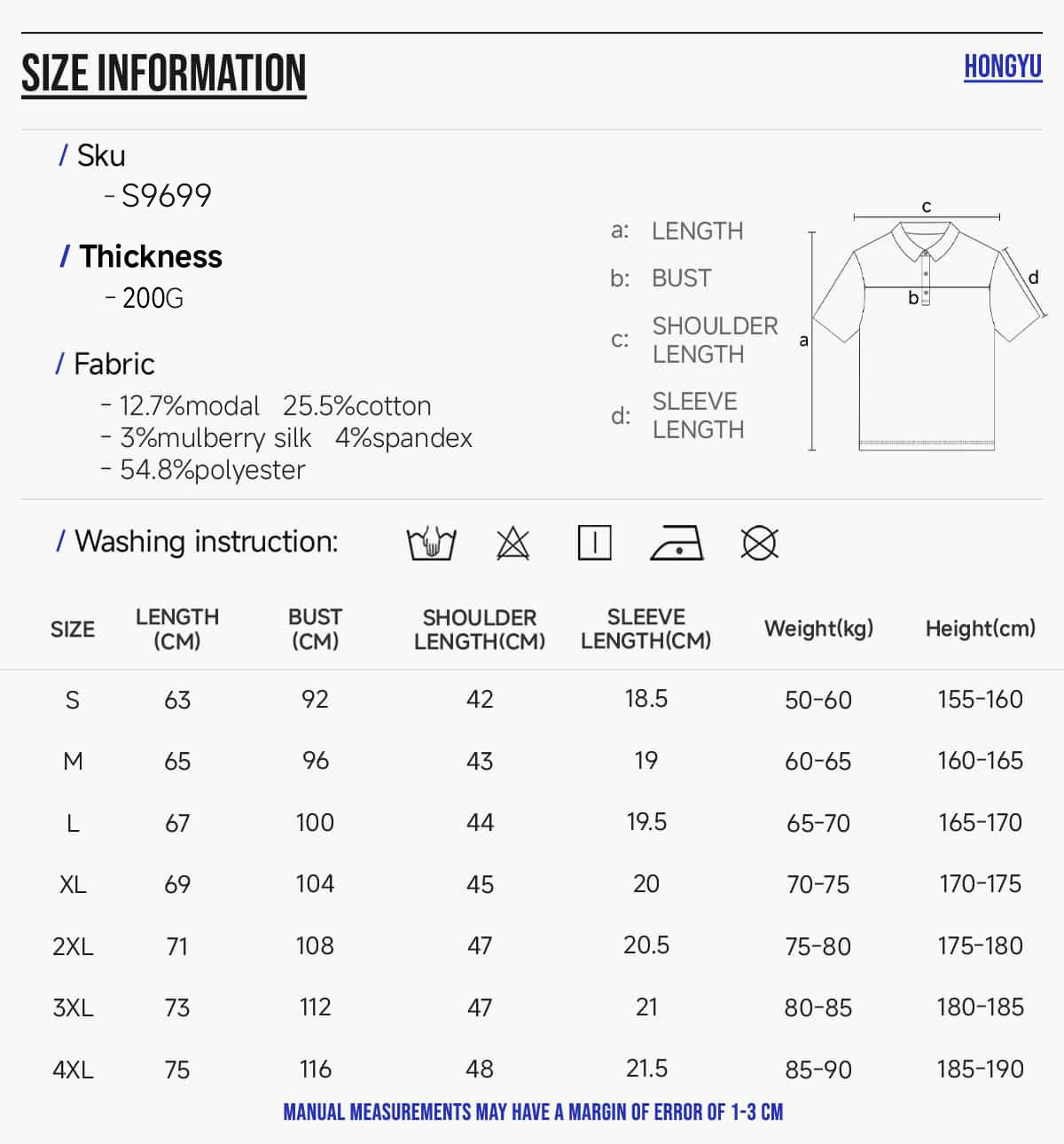 #S9699 Modal Cotton 200G Contrast Collar Golf Shirt 6
