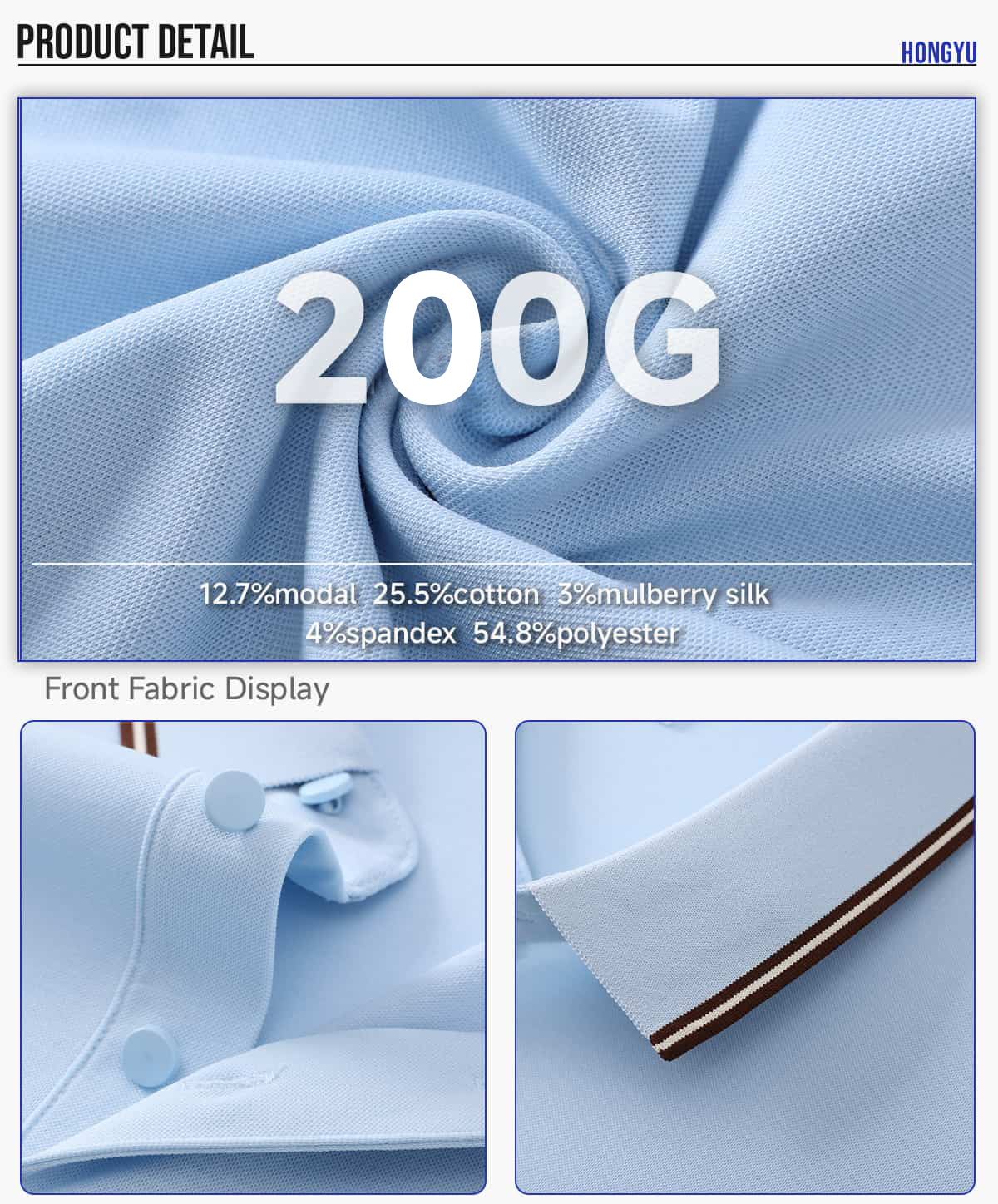 #S9699 Modal Cotton 200G Contrast Collar Golf Shirt 12