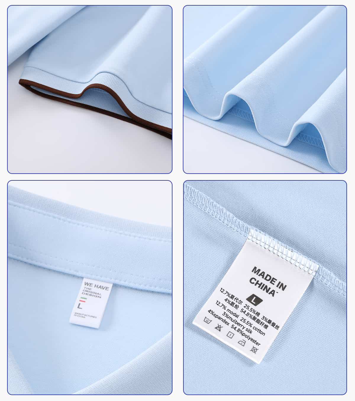 #S9699 Modal Cotton 200G Contrast Collar Golf Shirt 14