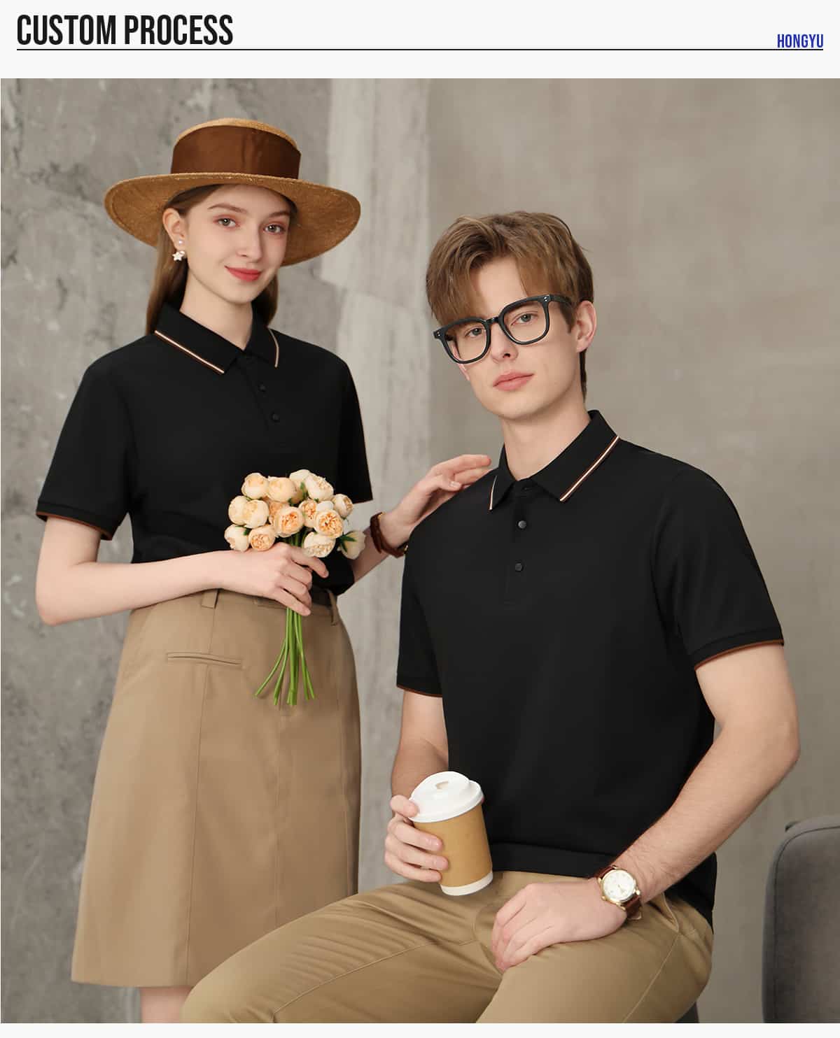 #S9699 Modal Cotton 200G Contrast Collar Golf Shirt 18
