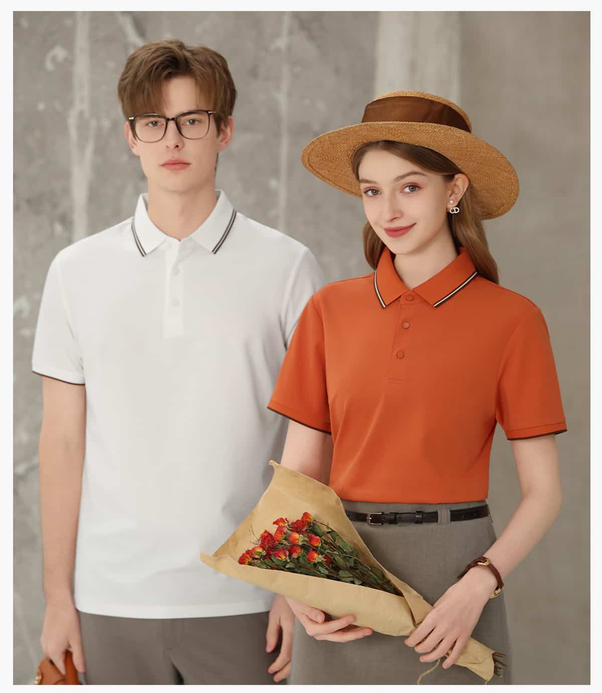 #S9699 Modal Cotton 200G Contrast Collar Golf Shirt 20