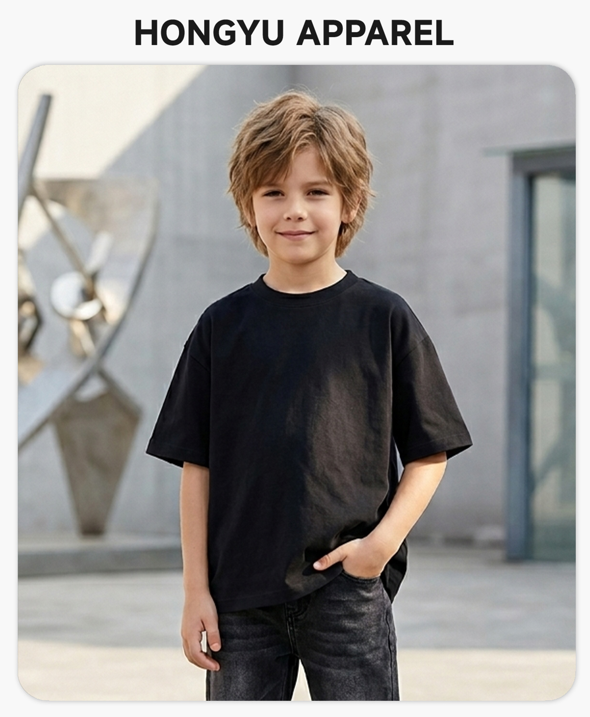 #353 Breathable Quick-Dry Cotton 305G Kid's Oversized T-Shirt 4