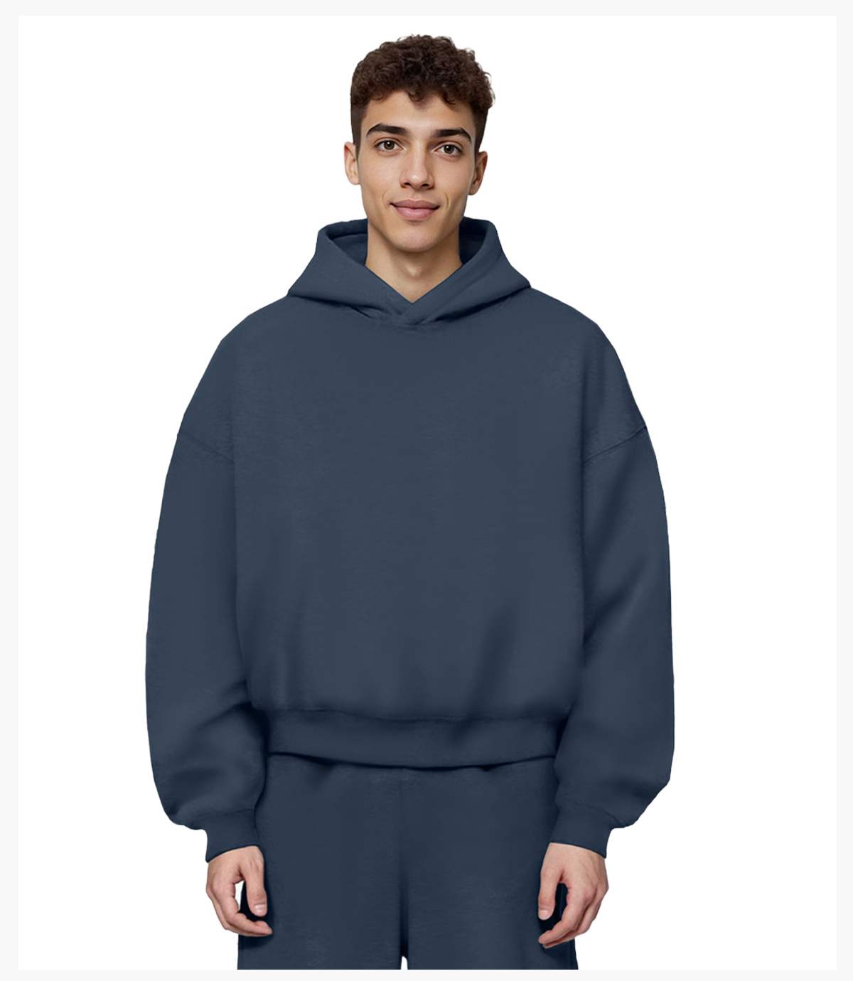 #2701 Fleece 350Gsm Oversized Boxy Fit Crop Hoodie 22