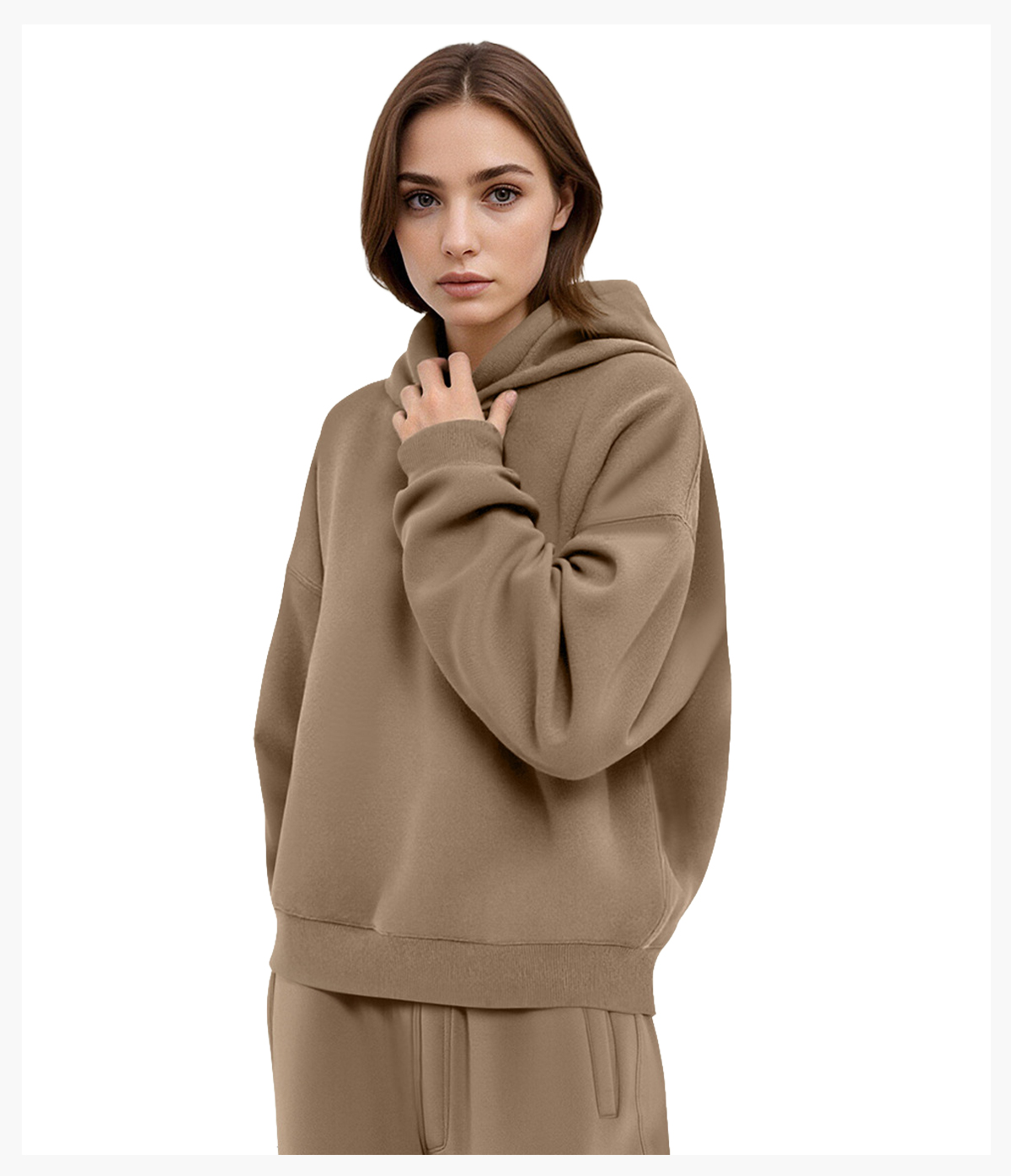 #2701 Fleece 350Gsm Oversized Boxy Fit Crop Hoodie 24