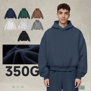 #2701 Fleece 350Gsm Oversized Boxy Fit Crop Hoodie