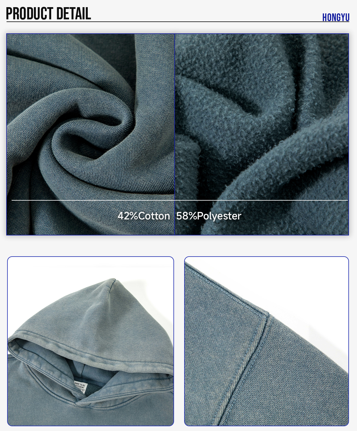 #2802 Acid Wash Fleece 350Gsm Oversized Boxy Fit Hoodie 12