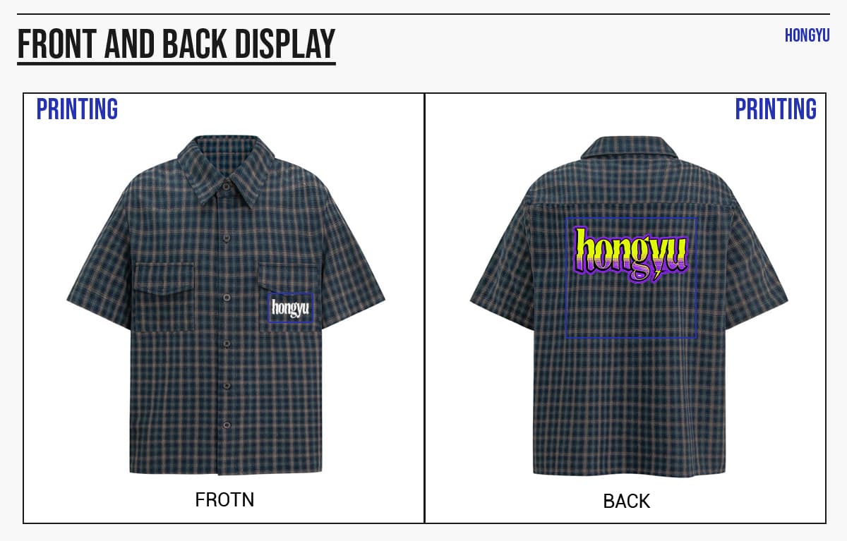 #6158 Plaid 165GSM Short Sleeve Button-Front Shirt 16