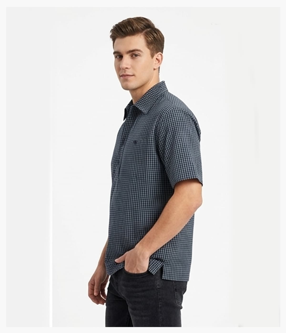 #6159 Cotton 40s Plaid Faux Layered Collar Polo Shirt 23 #6159 Cotton 40s Plaid Faux Layered Collar Polo Shirt 22
