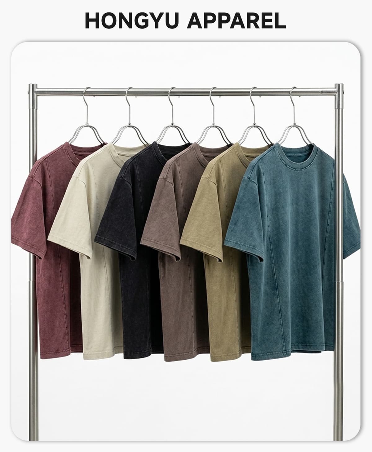 #CH001 Washed Brushed 100%Cotton 270G T-Shirt 4