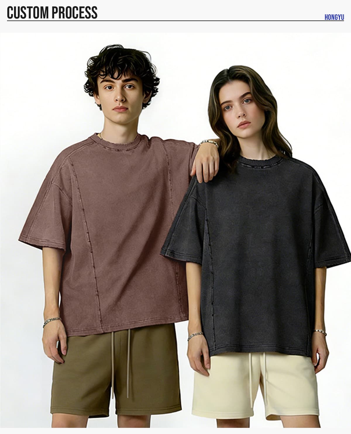 #CH001 Washed Brushed 100%Cotton 270G T-Shirt 18