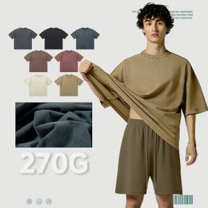 #CH001 Washed Brushed 100%Cotton 270G T-Shirt