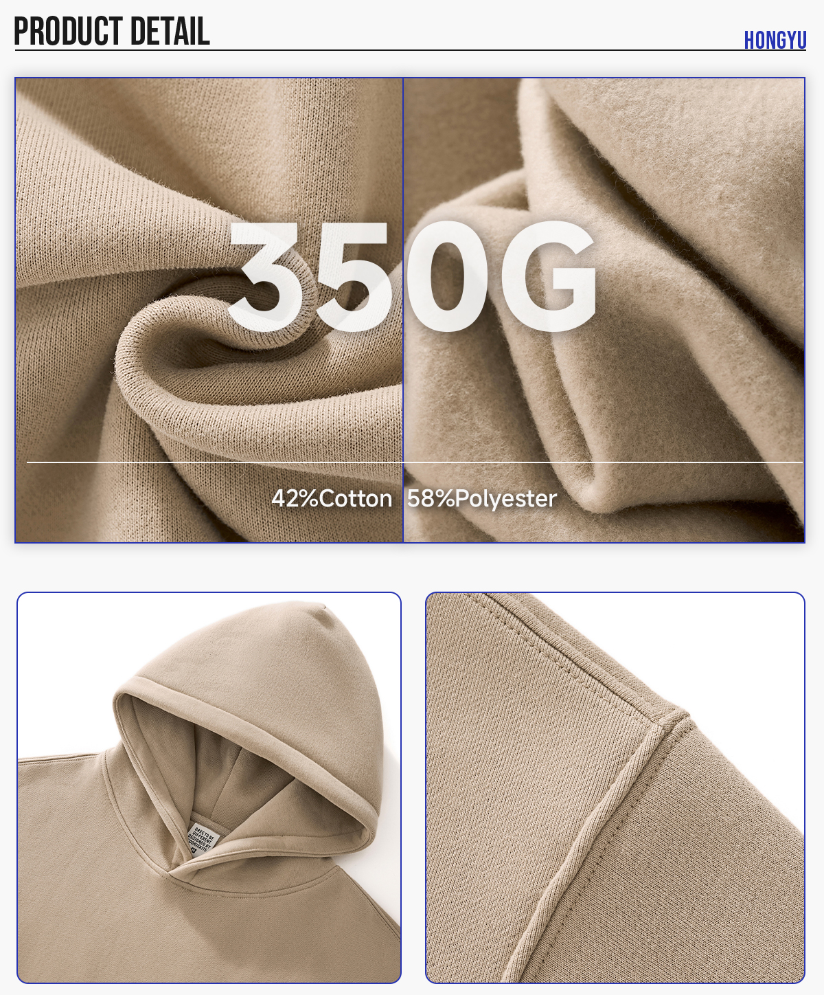 #DW9901 Heavy Fleece 350Gsm Oversized Hoodie 16