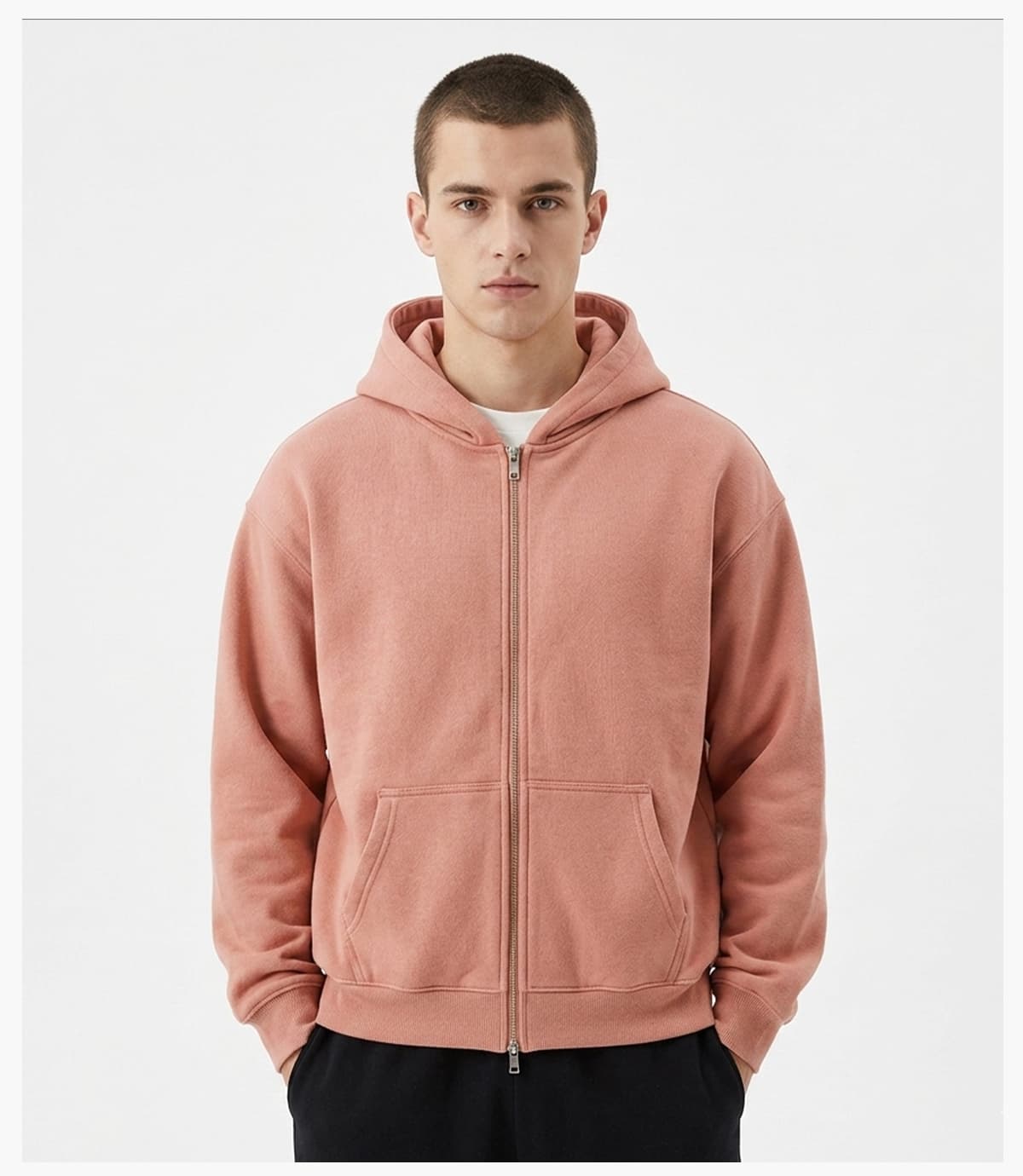 #DW9902 Heavy Fleece 350Gsm Oversized Zip-Up Hoodie 24