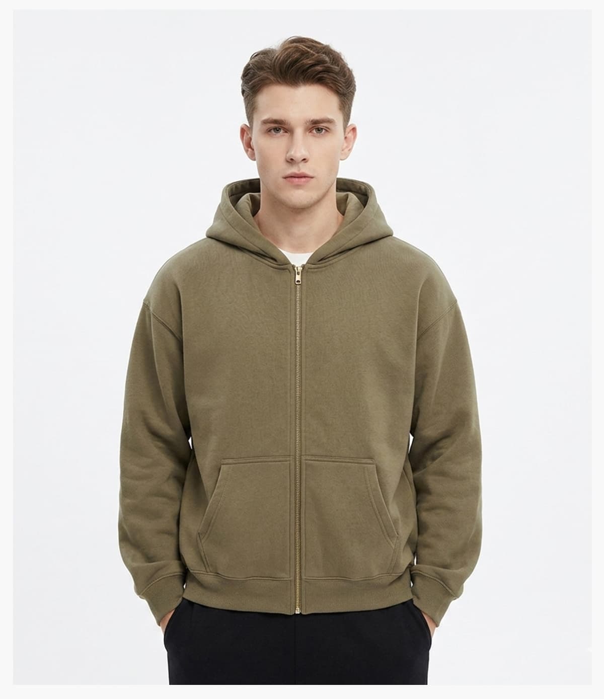#DW9902 Heavy Fleece 350Gsm Oversized Zip-Up Hoodie 26