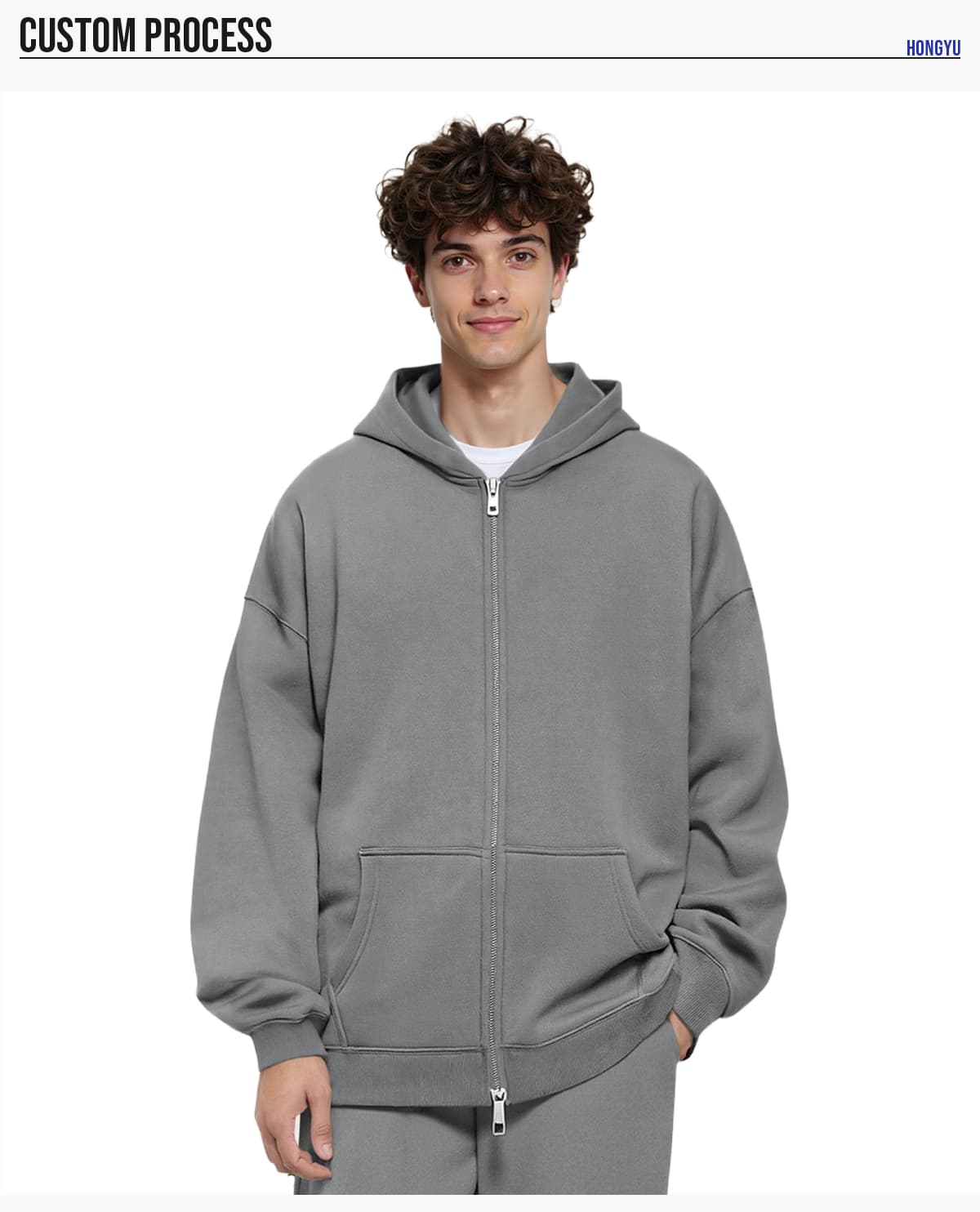 #DW9902 Heavy Fleece 350Gsm Oversized Zip-Up Hoodie 20