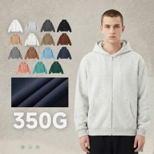 #DW9902 Heavy Fleece 350Gsm Oversized Zip-Up Hoodie
