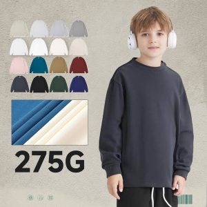 #BT275507 Kids' 275Gsm 100% Combed Cotton Long Sleeve T-Shirt
