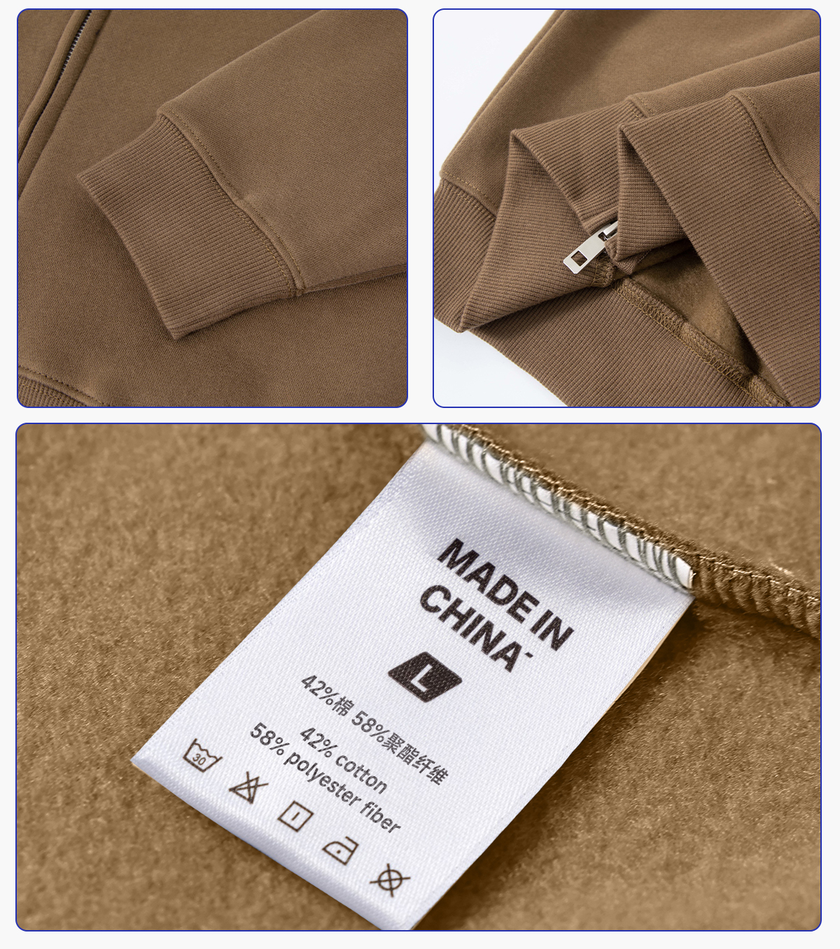 #2702 Fleece 350Gsm Oversized Boxy Fit Zip-Up Hoodie 14