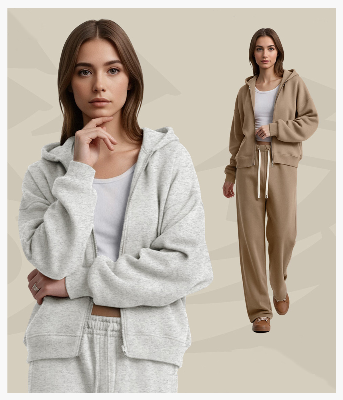 #2702 Fleece 350Gsm Oversized Boxy Fit Zip-Up Hoodie 24