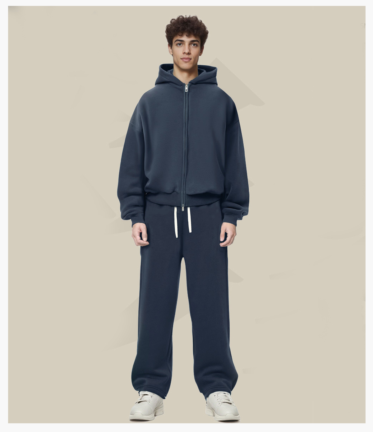 #2702 Fleece 350Gsm Oversized Boxy Fit Zip-Up Hoodie 26