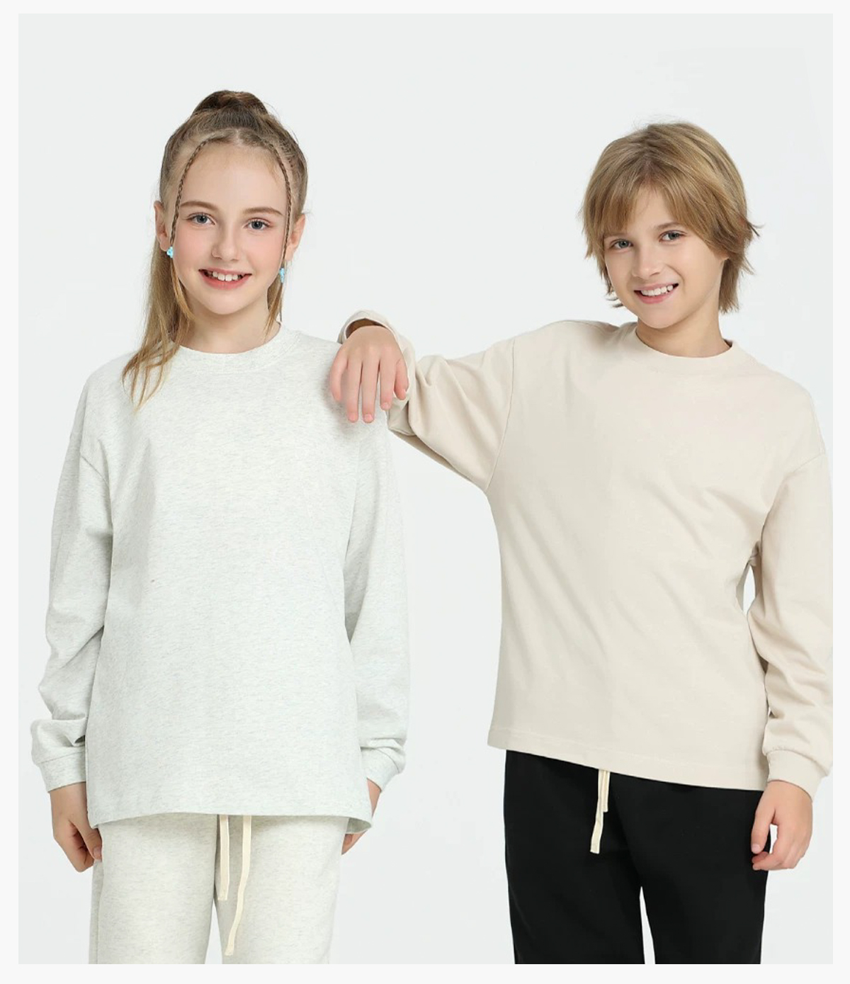 #BT240303 Kids' Oversized 240Gsm Cotton Long Sleeve T-Shirt 23 #BT240303 Kids' Oversized 240Gsm Cotton Long Sleeve T-Shirt 22