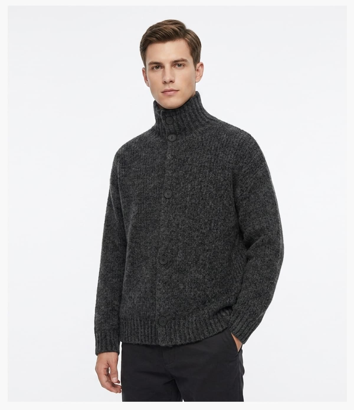 #2028 Vintage Tweed Mock Neck Cardigan Unisex Knit Outerwear 25 #2028 Vintage Tweed Mock Neck Cardigan Unisex Knit Outerwear 24