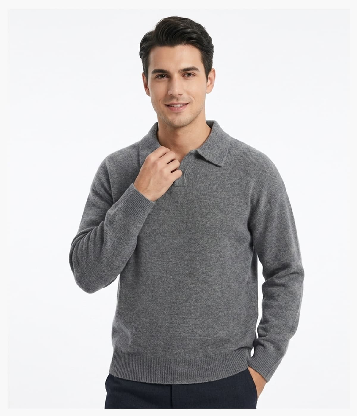 #2030 Boxy Polo Collar Knit Unisex Heavyweight Sweater 23 #2030 Boxy Polo Collar Knit Unisex Heavyweight Sweater 22