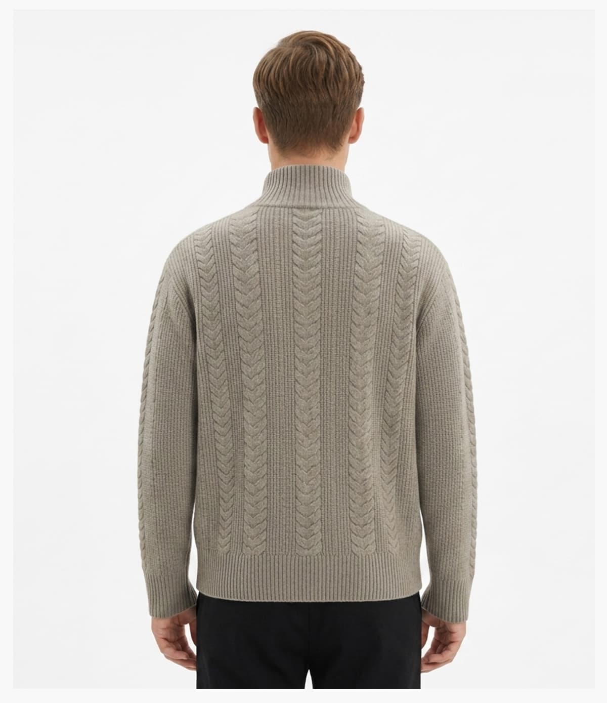 #2032 Heavyweight Stand Collar Loose Fit Zip Knit Sweater 25 #2032 Heavyweight Stand Collar Loose Fit Zip Knit Sweater 24