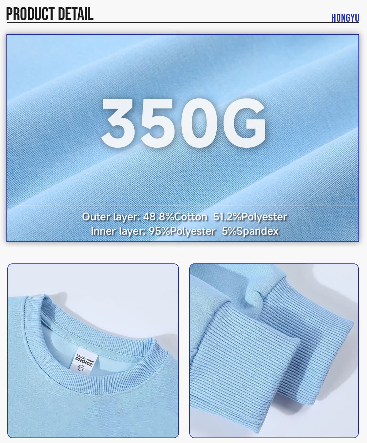 #A01 Kids‘ 350 GSM Fleece Sweatshirt 14