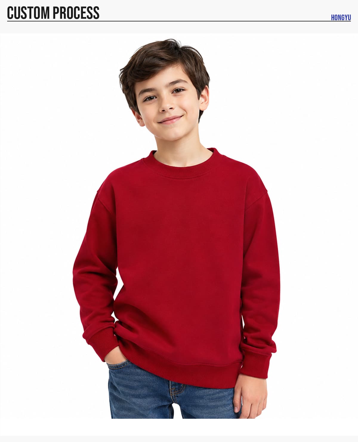 #A01 Kids‘ 350 GSM Fleece Sweatshirt 18