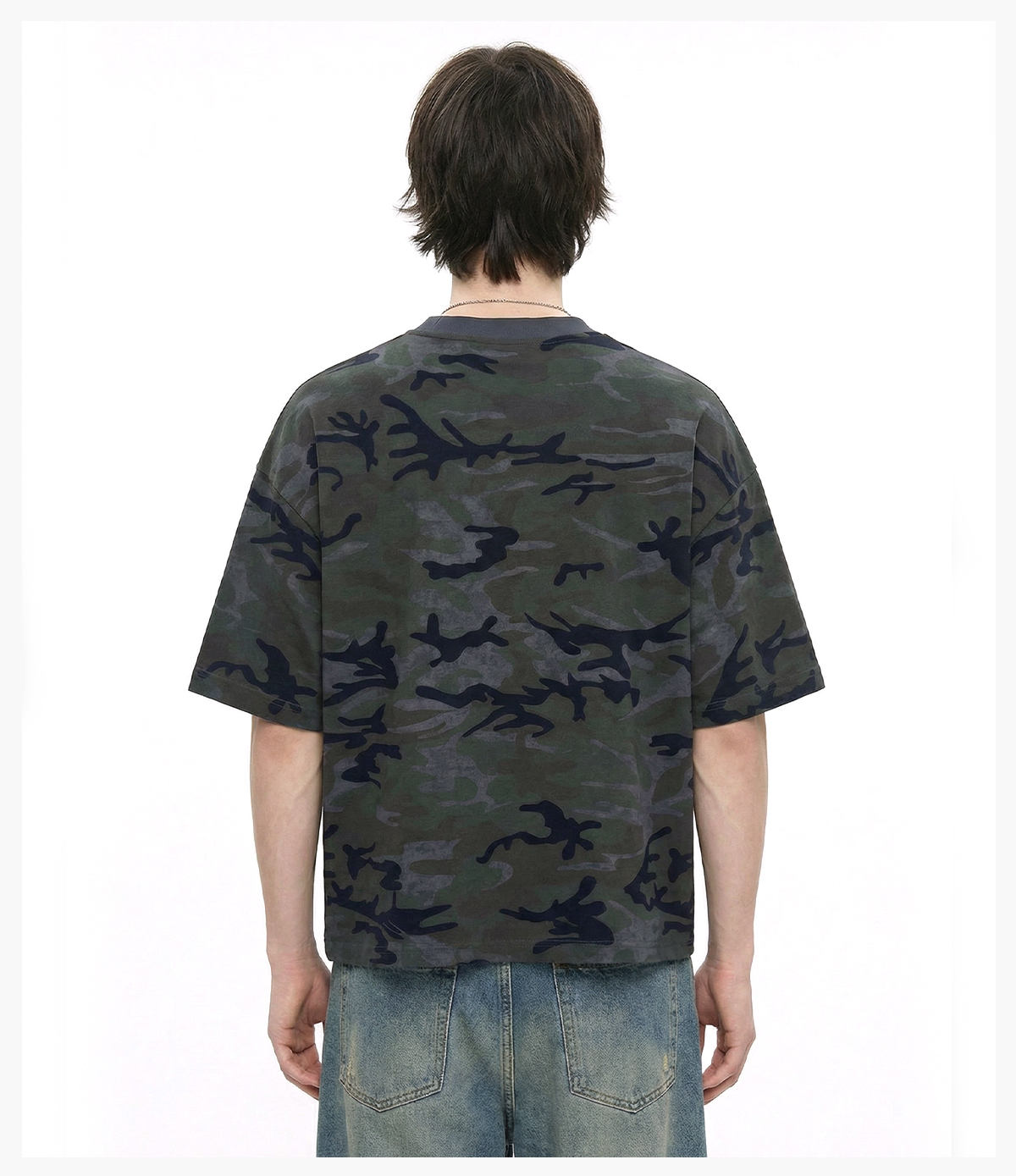 #26012 Camo Burn-Out Print 240G Cotton Boxy T-Shirt 24
