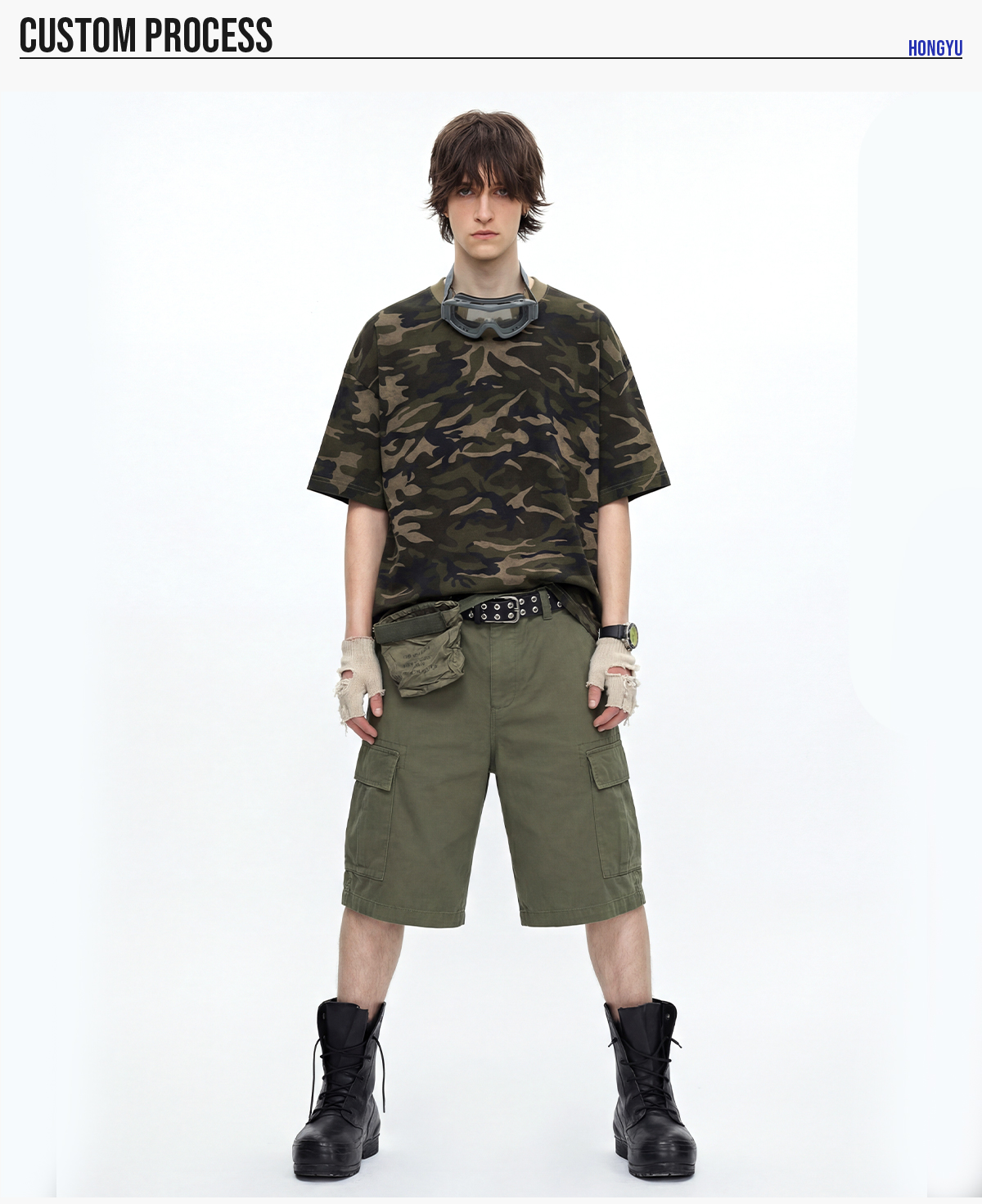 #26012 Camo Burn-Out Print 240G Cotton Boxy T-Shirt 18