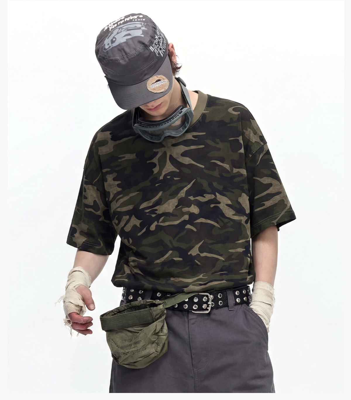 #26012 Camo Burn-Out Print 240G Cotton Boxy T-Shirt 20