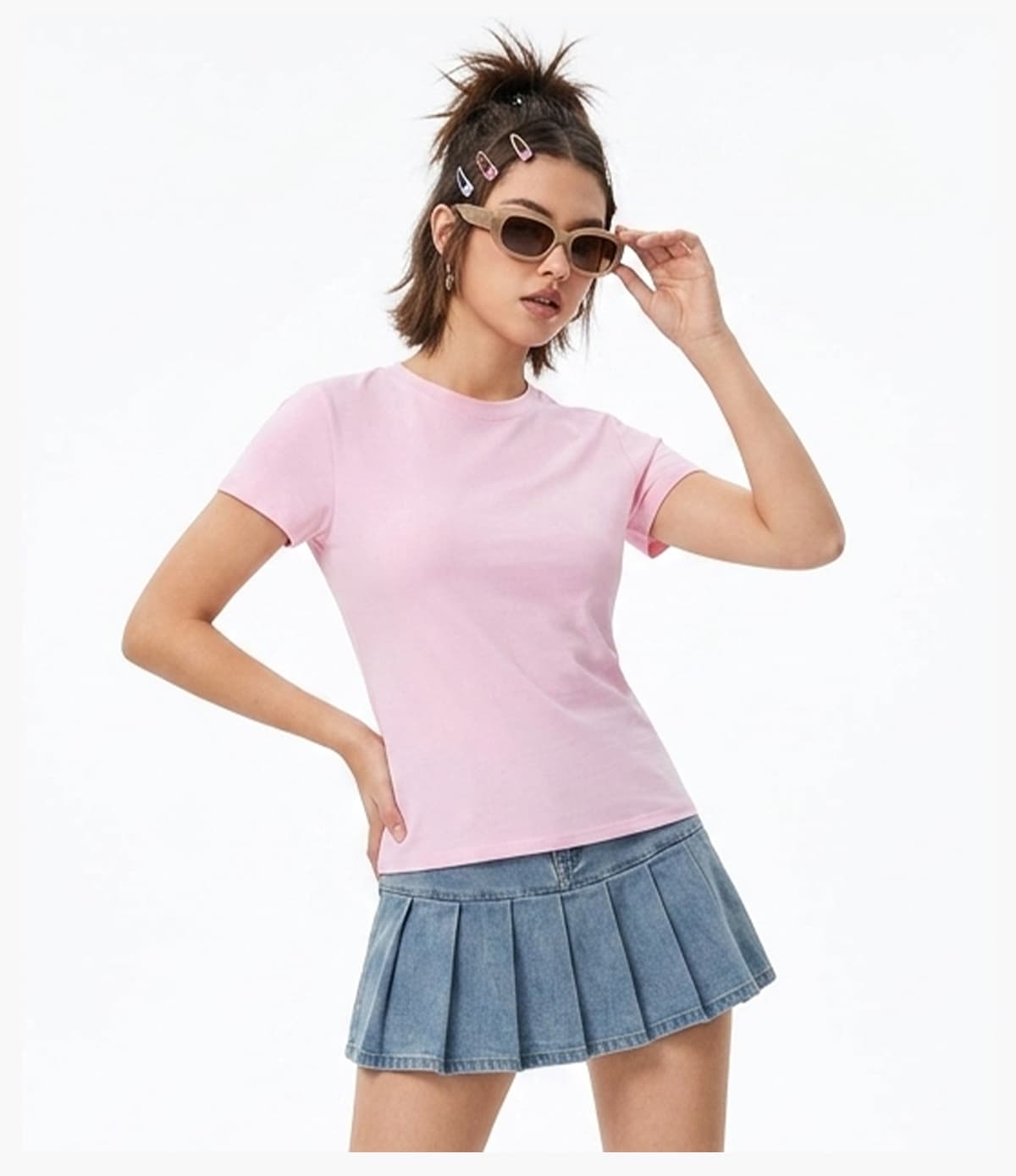 #TH01 Basic Y2K Fit 230GSM T-Shirt Women 23 #TH01 Basic Y2K Fit 230GSM T-Shirt Women 22