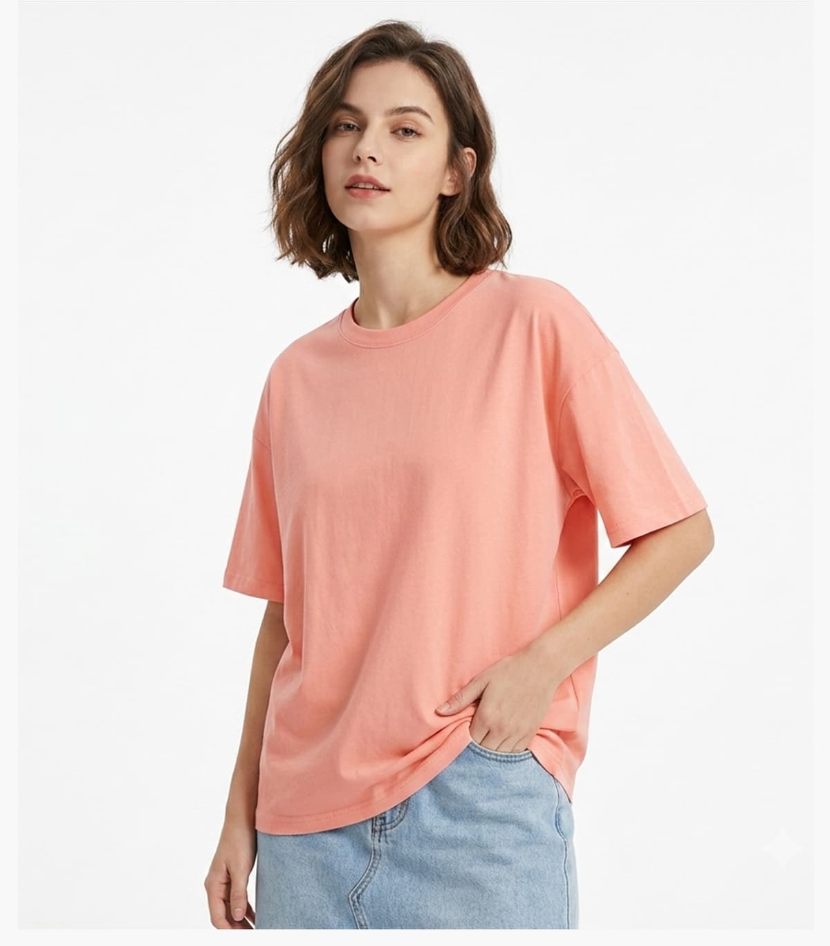 #7701 Oversized 230Gsm Pure Cotton T-Shirt 22